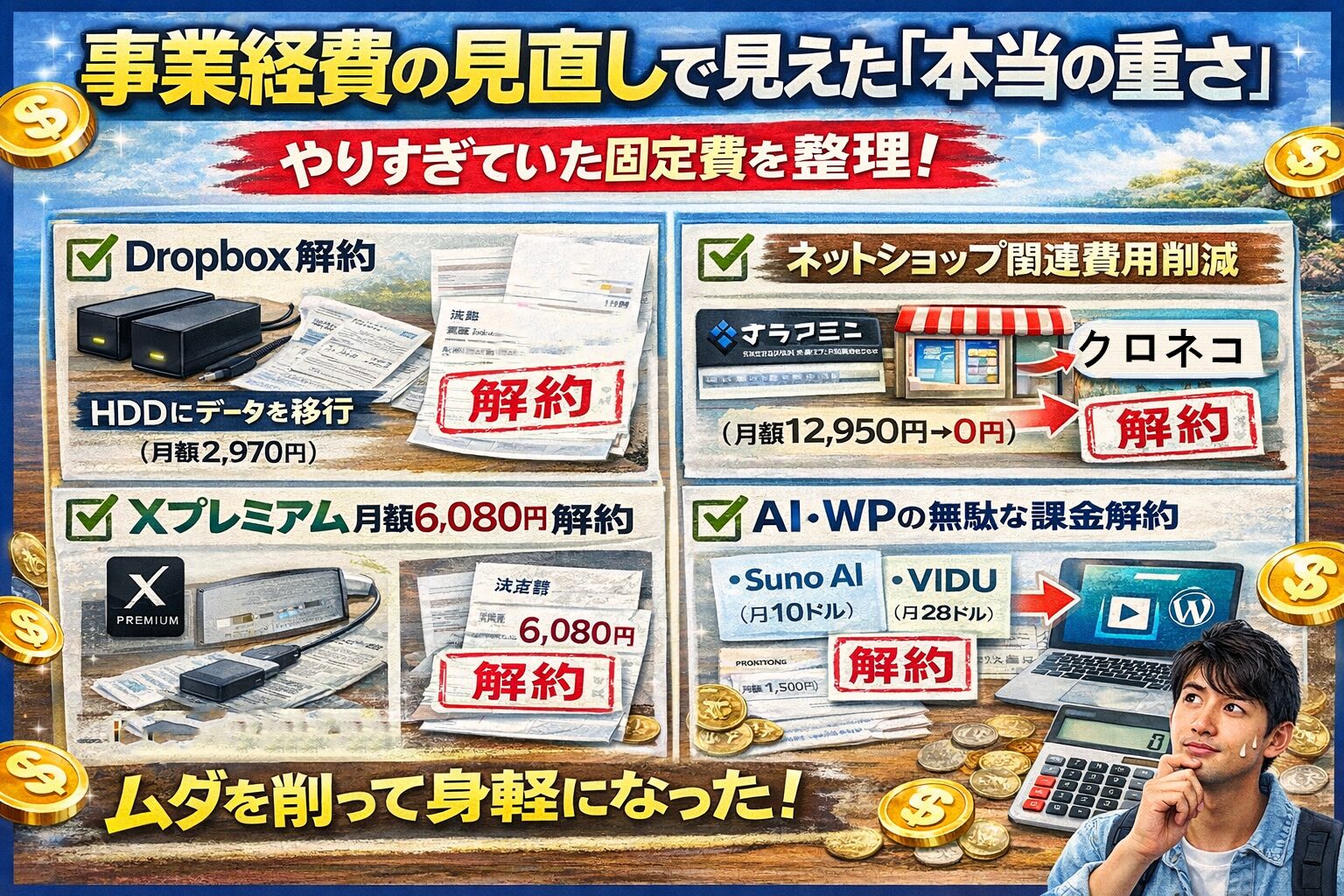 個人事業経費の見直しでわかった「本当のおもさ」